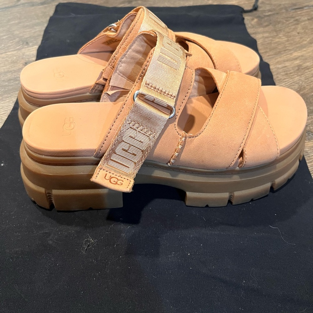 UGG Women's Sandals in Tan with Platform Sole